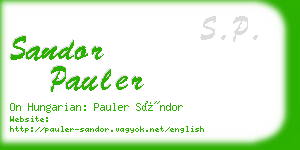sandor pauler business card